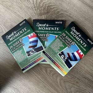 New Matte Special Moments Photo‎ Paper For Ink Jet Printers 20 Sheets 4 x 6 Inch